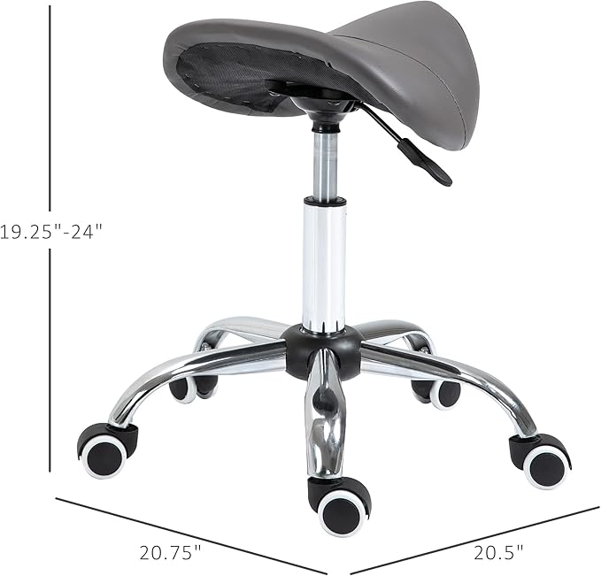 Saddle Stool Rolling Chair for Medical Massage Salon Spa Drafting,Adjustable Height Hydraulic Stool with Wheels for Tattoo Massage Nail-Tech
