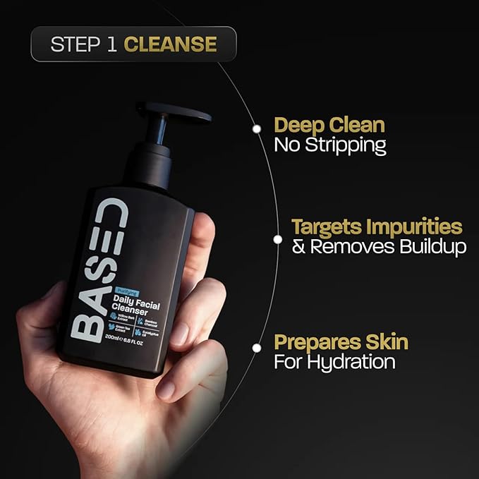 BASED Daily Skincare Duo | Purifying Face Wash + Restoring Moisturizer | Built For All Skin Types | High-Performance Ingredients | Hormone Safe - No Endocrine Disruptors