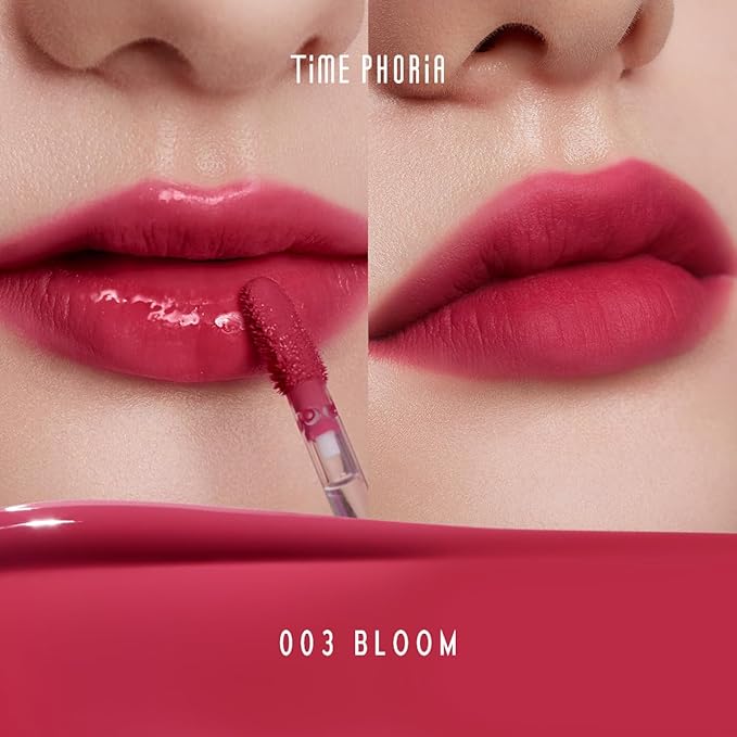 ALTERA BLURRING LIP TINT - Shine Lip Gloss to Soft Blurry Lip Matte Finish, Long-Lasting Lip Stain, Smooth and Blur lip lines, Watery-Velvet Feel, Hydrating & Non-Sticky (003 BLOOM)
