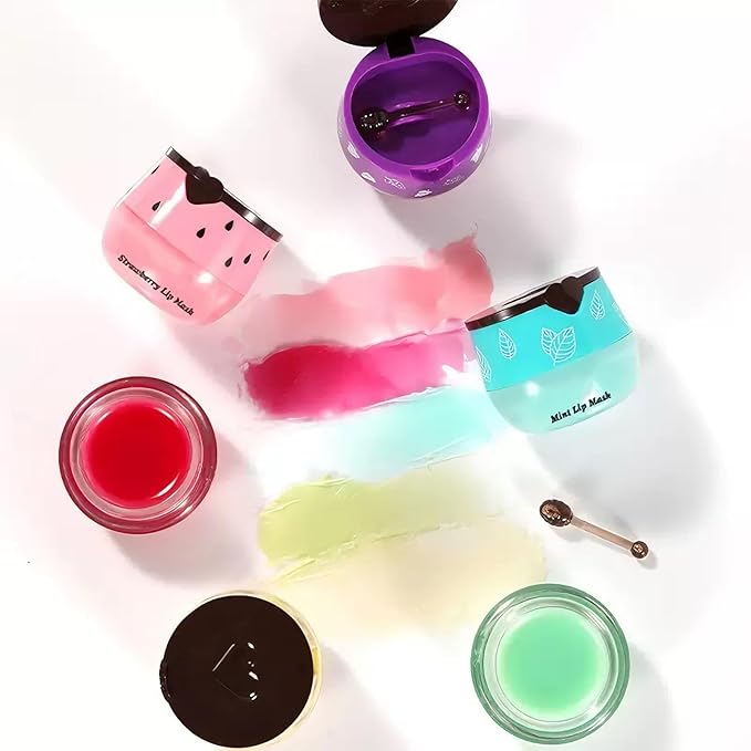 Honey Lip Balm, Strawbemy Apple Watermelon Cherries, Coconuts, Peaches, Grapes, Mint Lip Mask, Moisturizing Lip Sleeping Mask, Hydrate Repair Prevent Dry Cracked Lip (9 Flavors)