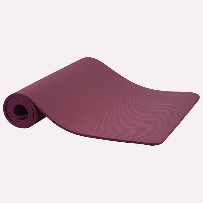 Fitvids Yoga Mat, 1/2-Inch Extra Thick High Density Exercise Mat, Anti-Tear Exercise Yoga Mat with Carrying Strap, Suitable for Various Yoga Exercises
