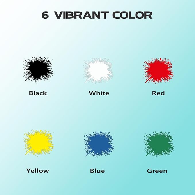 Airbrush Paint 6 Colors, Ready to Spray Airbrush Paint Set, Water-Based Acrylic Air Brush Paints for Metal, Plastic Models, Canvas, Wood, 0.67 Fl Oz/20ml