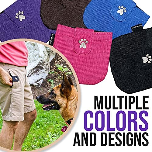 Dog Treat Pouch, Purple Pocket Sized Training Reward Pouch - Lightweight Dog Treat Holder with Magnetic Flap for Stability, Perfect Dog Accessories, Made of Durable Nylon, Machine Washable