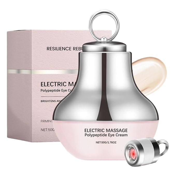 Electric Massage Eye Cream for Dark Circle, Firm and Smooth of Fine Lines Tired, Relief Wrinkles & Puffiness with Gentle Vibration, Eye Cream for Firming, Moisturizing, Anti-Wrinkle (1)