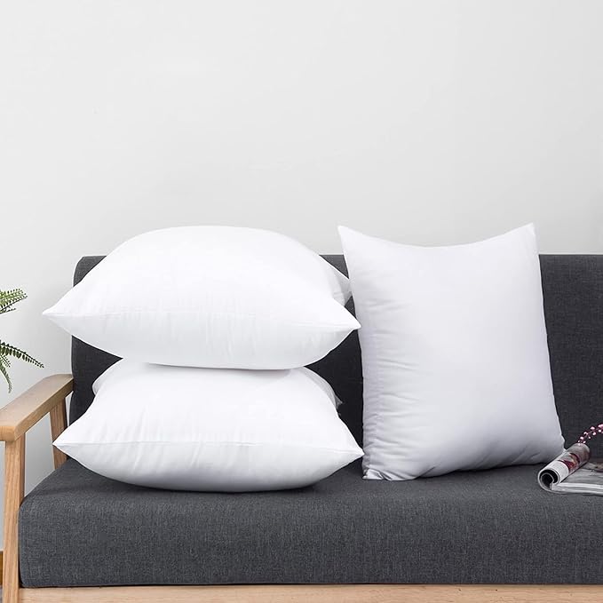 HITO 16x16 Pillow Inserts (Set of 2) - Decorative Square Throw Pillows White for Couch Bed Sofa