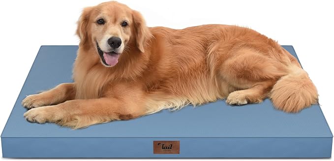 Waterproof Orthopedic Outdoor Dog Bed XL for Extra Large Dogs | Egg Crate Foam for Joint Support, TPU Waterproof Layer, Machine Washable 1680D Oxford Cover, 44 x 32 Inch, Up to 90 lbs