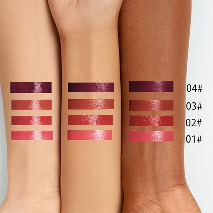 Full-On Plumping Liquid Lip Gloss, Red Brown Hydrating Lip Plumper Lip Blam Lipstick, High-Shine Tinted Formula for Fuller, Nourishes, Moisturizes & Softens Lips, Cruelty-Free (Red Brown)