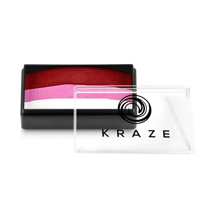 Kraze FX Dome Stroke - Pink Rose (25 gm), Professional 1-Stroke Split Cake, Hypoallergenic, Non-Toxic, Water Activated Face & Body Painting Makeup Supplies for Sensitive Skin, Kid Safe, Adults