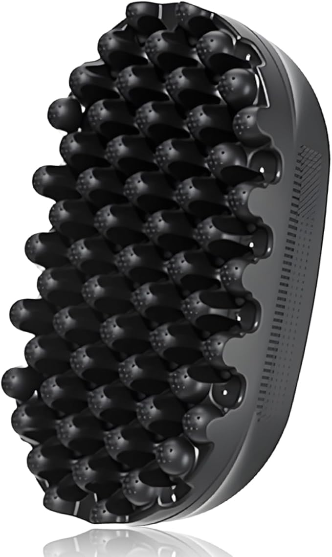 Rubber Curling Hair Brush，Premium Twist Tool for Afro Hair，Ideal for Curly, Coiled, 4C Hair，Quick & Easy Styling，Black