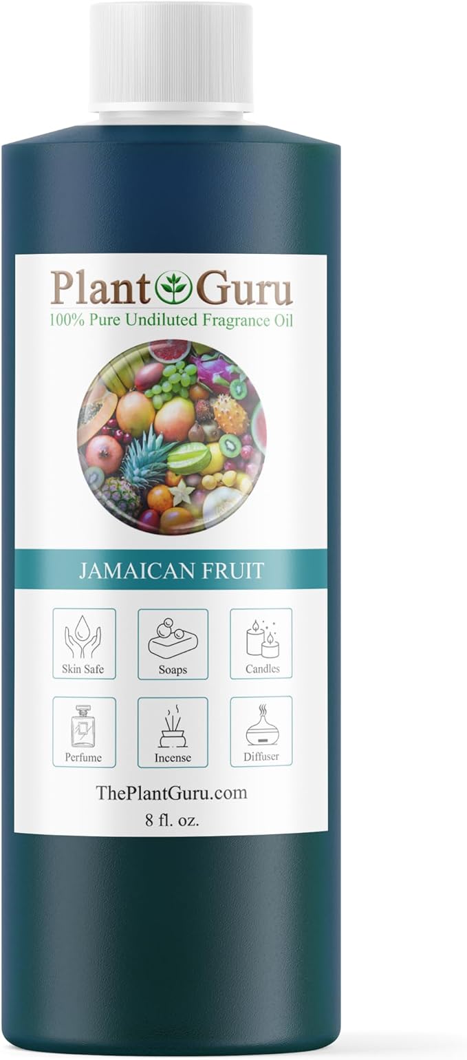 Jamaican Fruit Fragrance Oil 8 fl. oz. Scented Oil for DIY Soap Making, Candles, Bath Bombs, Body Butters. Used in Aromatherapy Diffusers, Burners and Warmers. Great Addition to Lotions and Creams.