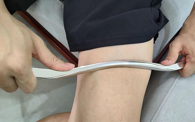 Professional Muscle Scraper Tool Set, Stainless Steel IASTM Tools for Physical Therapy, Soft Tissue Massage 14inch Long bar(Double Edge)