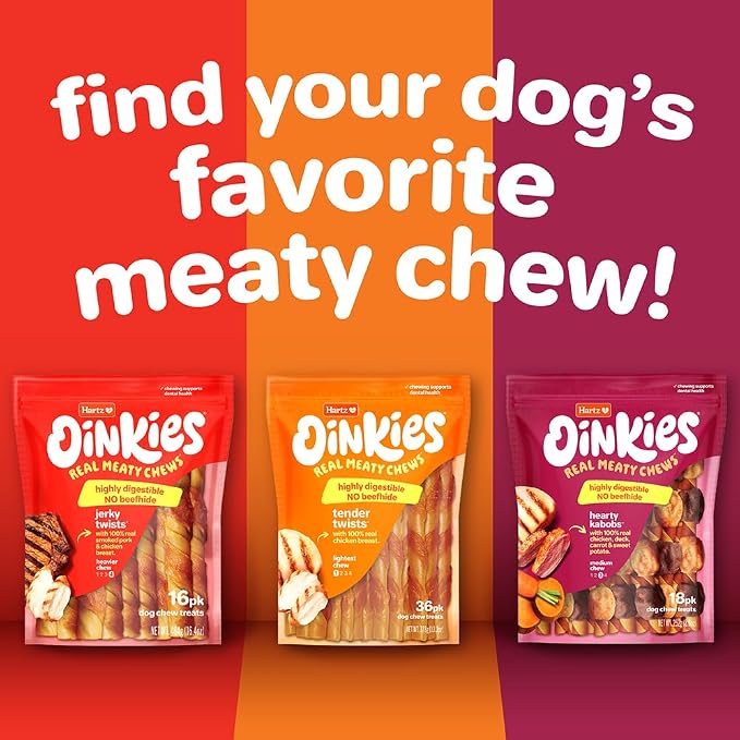 Oinkies Tender Twirls + Collagen Rawhide‑Free Dog Chews, 20 Count