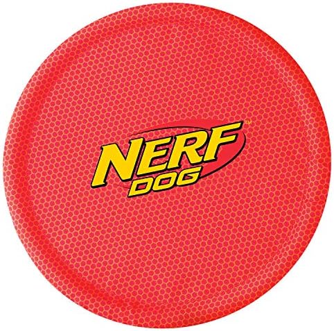 Nerf Dog Nylon Flyer Dog Toy, Flying Disc,Lightweight,Durable & Water Resistant,Great for Beach & Pool,9 in Diameter,for Medium/Large Breeds,2 Count,Orange & Red (8959), 9 in Nylon Flyer (Pack of 12)