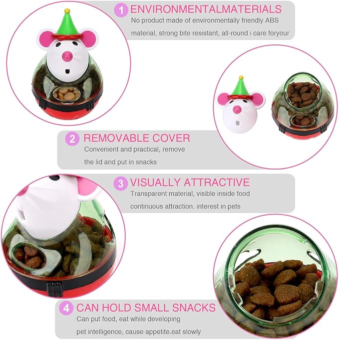 2 Pack Christmas Cat Treat Dispenser Toy, Interactive Ball for Cats