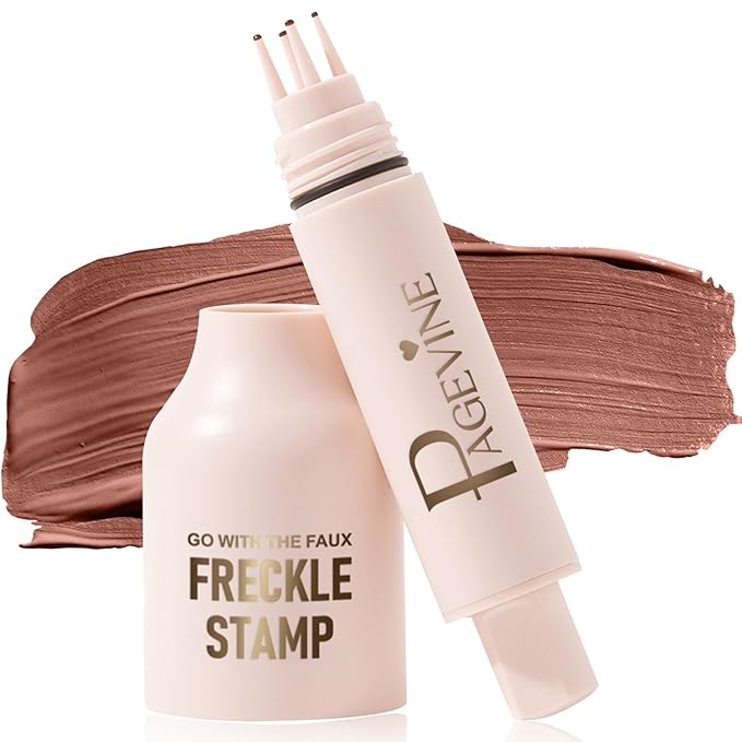 Faux Freckle Stamp Pen, Natural and Lifelike Sunkissed Face Freckle Makeup with Fake Freckles Stain Marker Pen Tool, Waterproof and Quick Dry & Long-Lasting, 03 Dark