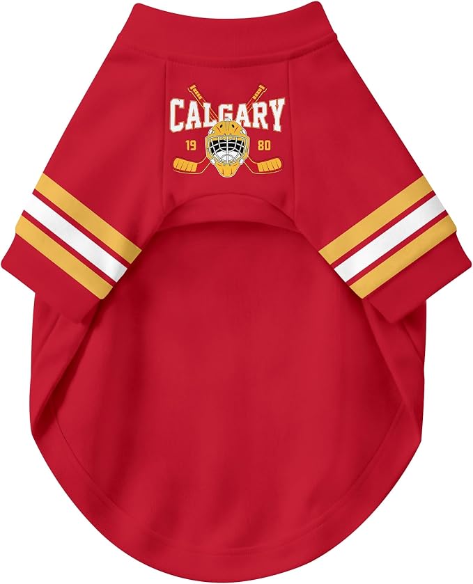 Calgary Dog Clothes Personalized Pet T Shirt for Dogs Gift | Custom Name Number Jersey Style Pet Shirt for Dog
