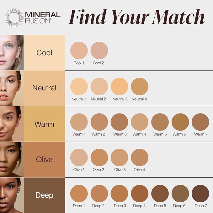 Mineral Fusion Pressed Powder Foundation, Warm 5 - Tan Skin w/Golden Undertones, Age Defying Foundation Makeup with Matte Finish, Talc Free Face Powder, Hypoallergenic, Cruelty-Free, 0.32 Oz