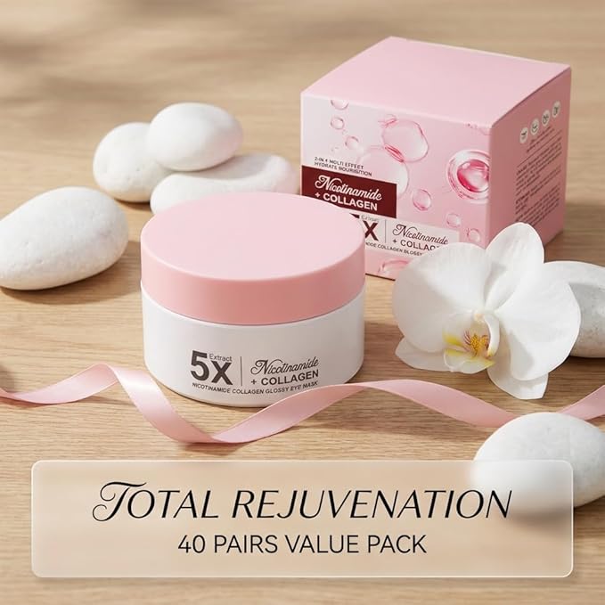 Under Eye Patches Eye Mask 80 Pieces Extra Strength - Anti-Fatigue Collagen Gel Pads for Dark Circles & Fine Lines | Travel-Friendly Instant Glow