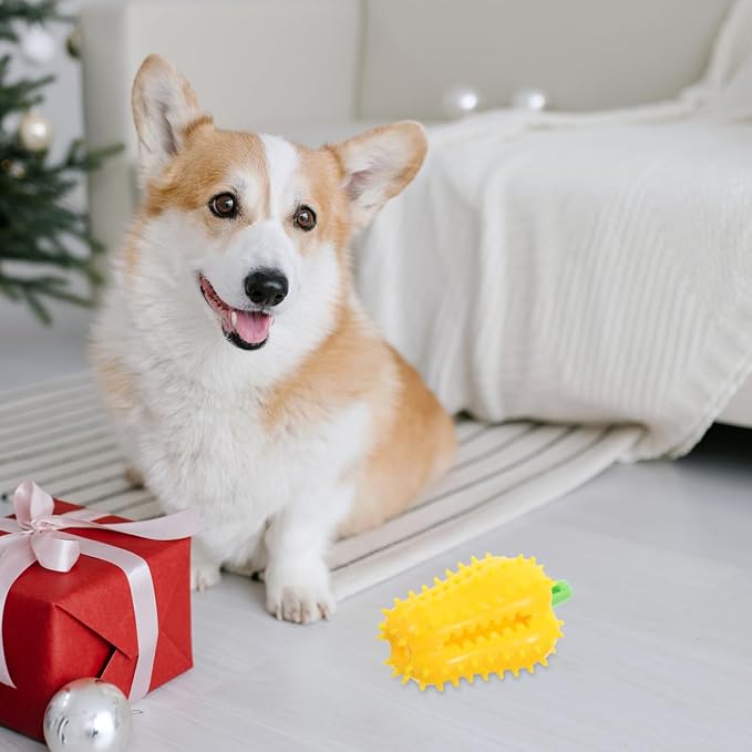 Totority Interactive Pet Food Leaking Ball Toy Chili Shape Dog Treat Dispenser Slow Feeding Chew Toy for Teeth Cleaning Puppy Enrichment Indoor Outdoor 4.33In