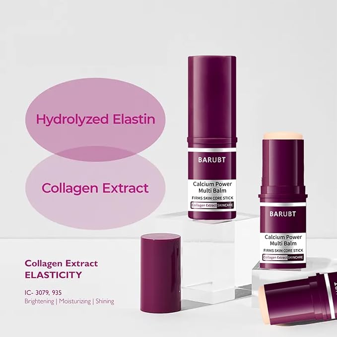 Calcium Multi-Balm Stick (2-Pack) - Korean Anti-Aging Formula for Face, Eyes & Neck - Hydrating, Firming Skin Treatment with Collagen & Vitamin D - Suitable for All Skin Types