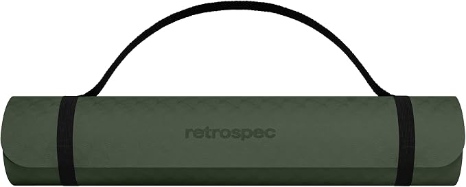 Retrospec Zuma Yoga Mat 6mm Thick Non-Slip TPE Exercise Mat | Cushioned Workout Mat for Yoga Pilates and Home Stretching | 72 x 24 with Carrying Strap
