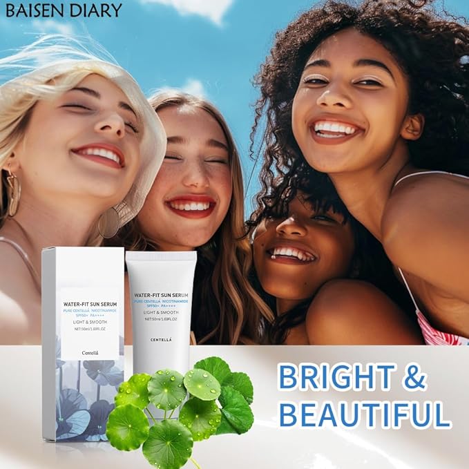 Centella Sunscreen SPF 50 PA++++, Hyalu Cica Water-Fit Sun Serum, Lightweight Sunscreen with Centella Asiatica, Hydrating & Non-Greasy Sun Protection for Sensitive Skin