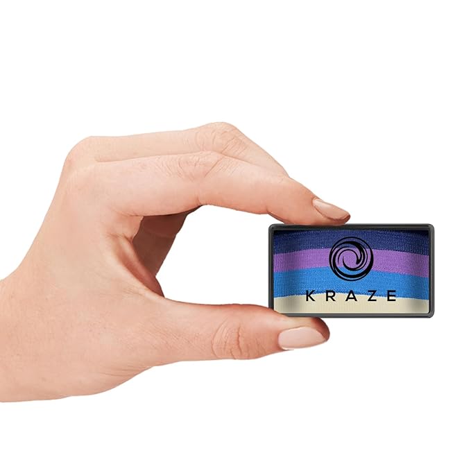 Kraze FX Dome Stroke - Twilight (25 gm), Professional 1-Stroke Split Cake, Hypoallergenic, Non-Toxic, Water Activated Face & Body Painting Makeup Supplies for Sensitive Skin, Kid Safe, Adults
