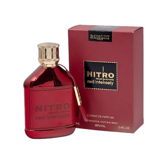 Dumont Nitro Red Intensely 3.4 Fl Oz Extrait De Parfum for Men – Aquatic Woody Fragrance – Rich Sensual Long Lasting Scent
