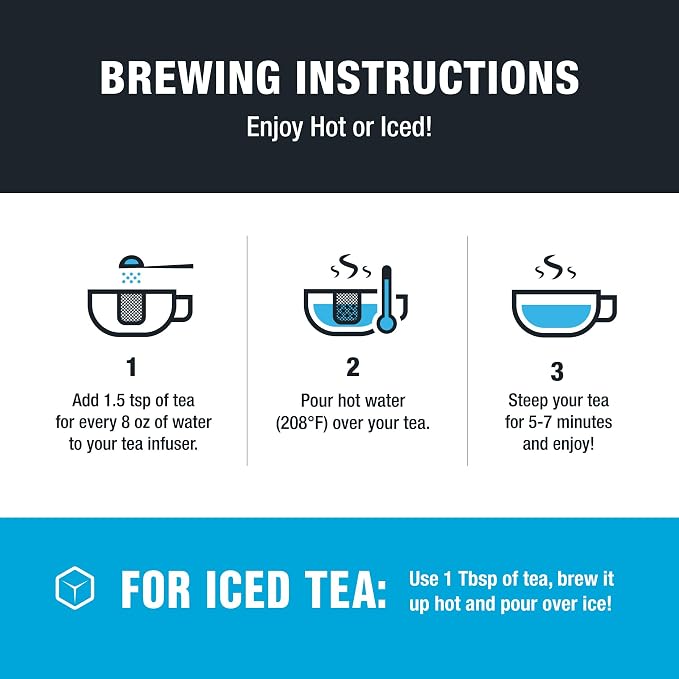 Tiesta Tea Blueberry Wild Child, Loose Leaf, Blueberry Hibiscus Herbal Tea, Premium Non-Caffeinated Blend, Make Hot or Iced, Brews Up to 200 Cups, 16 Ounce Resealable Bulk Pouch