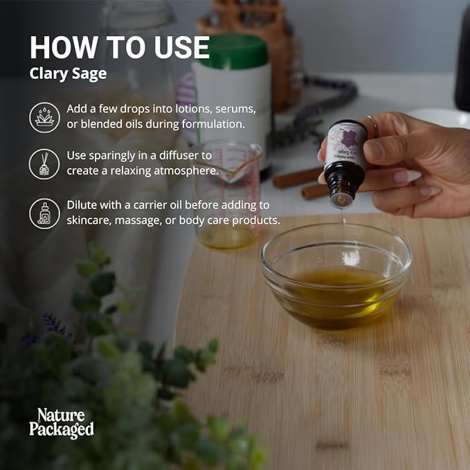 Clary Sage Essential Oil - Direct from France - Steam Distilled - Aceite de Salvia Esclarea for Aromatherapy, Massage, Diffuser, DIY Candle and Soap Making - 2lbs
