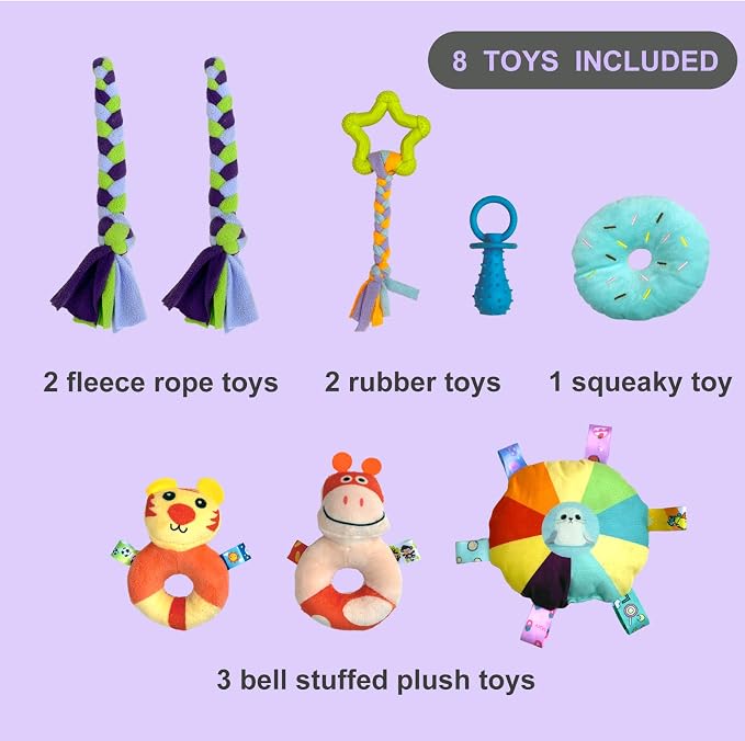 Puppy Play Gym for small dogs with 8 Hanging Interactive Toys Indoor Play