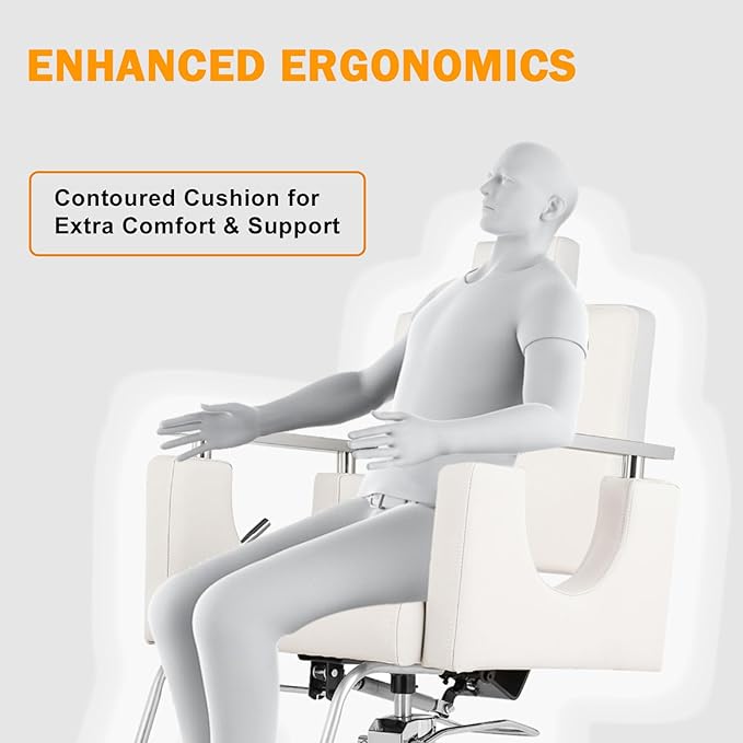 Heavy Duty Barber Chair, 360° Swivel Reclining Salon Chair for Hair Stylist, Height Adjustable Hydraulic Hairdressing Chair with Footrest for Barber Shop, Beauty Salon, Hairdressers