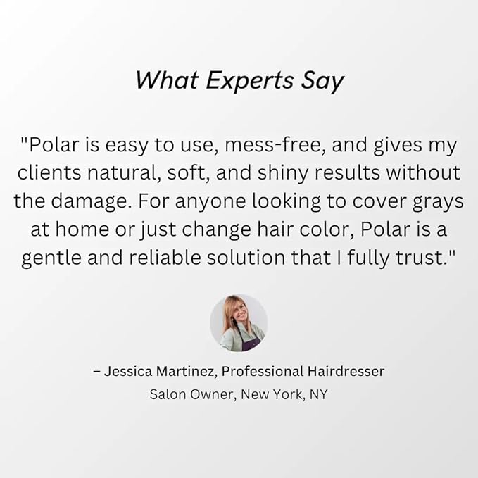 POLAR HAIR CARE Natural Vegan Semi Permanent Hair Dye Shampoo Kit for Gray Hair, Women & Men (Dark Brown), USA 6.76 Fl Oz.