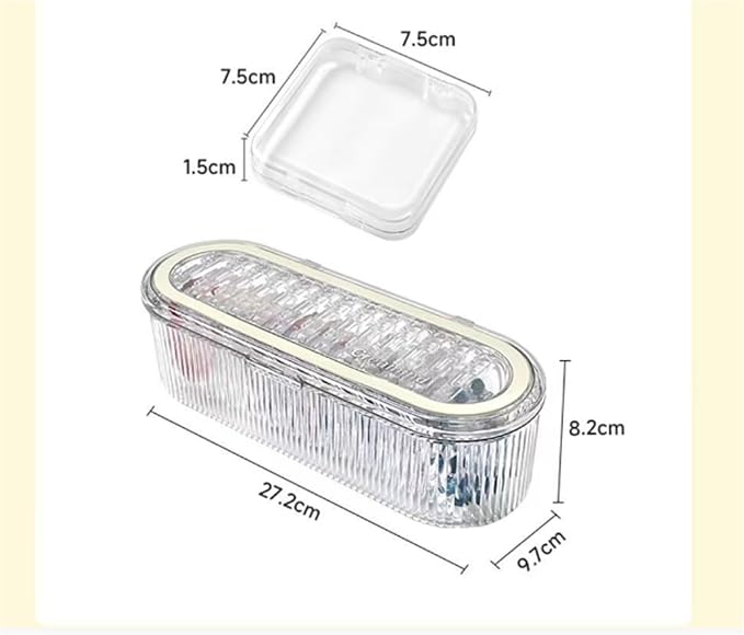 Acrylic Jewelry Storage Box - Portable Clamshell Box + 13 Small Boxes, Transparent Dust-Proof and Moisture-Proof Jewelry Finishing Box, Suitable for Bracelets, Necklaces and Earrings Storage