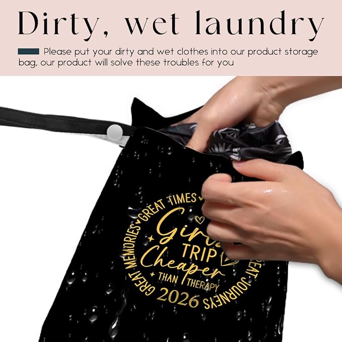 Girls Trip Gifts Wet Dry Bag, Beach Bag Wet Bag Favors, for Swimsuit Toiletry Travel Essentials For Women Aloha Bags, Beach Travel Gym Laundry bags for Dirty Diaper Swimsuit Gifts (Black)