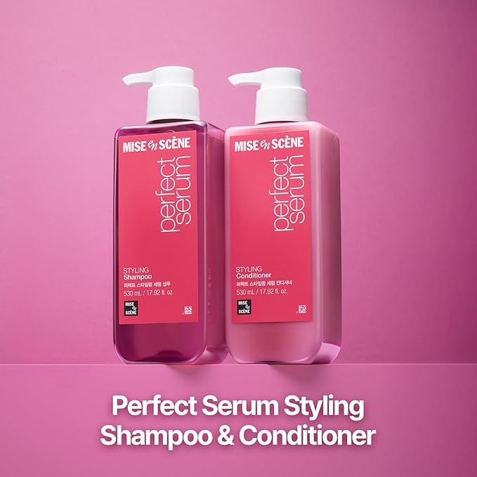 Mise En Scene Perfect Serum Styling Conditioner - Serum Based Conditioner with Peony and Rose Scent, Styling Memory & Heat Protection
