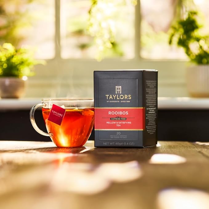 Taylors of Harrogate Rooibos Tea, Individually Wrapped Bags, 20 Count (Pack of 6), Mellow, Malty, and Slightly Honeyed, Caffeine-Free, Enjoy Hot or Iced, 120 Teabags