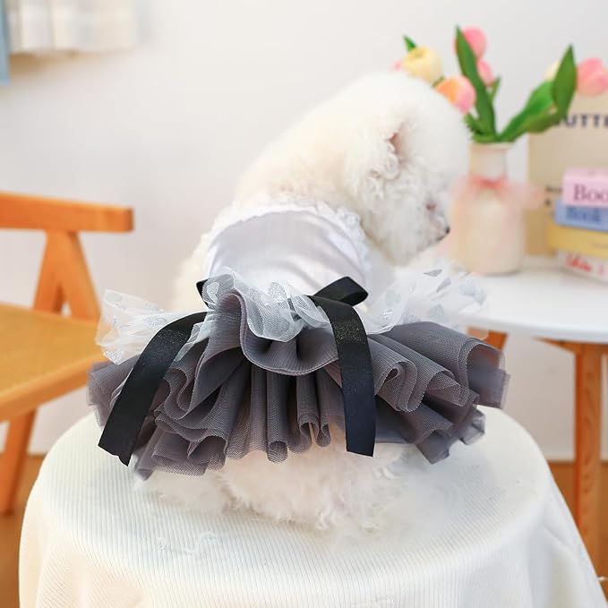 Dog Lace Dress Cat Suspender Skirt (Spinning Tutu,XL) | Summer Autumn Small & Medium Pet Party Dress For Yorkie Maltese Chihuahua Pug Shih Tzu Toy Poodle French Bulldog