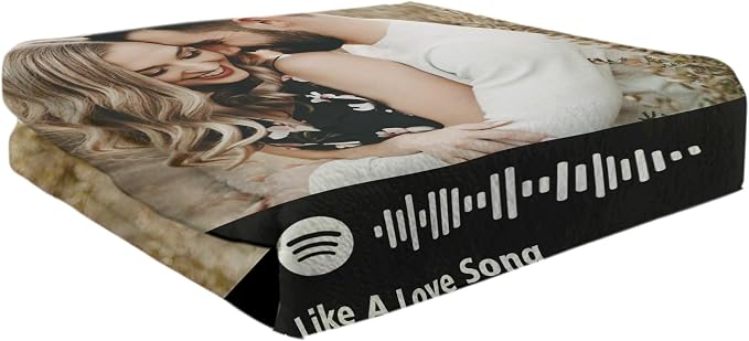 Ship Next Day, Custom Blanket with Picture Customized Photo Blankets Customize Spotify Blanket, Personalized Christmas Funny Gifts for Couple, Girlfriend, Boyfriend, Mom, Dad, Wife, Husband
