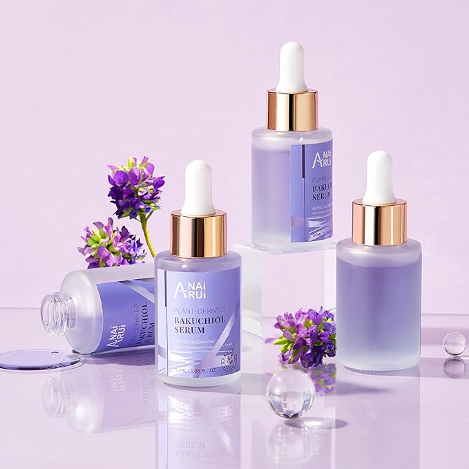 ANAI RUI Bakuchiol Face Serum for Face, Bakuchiol Retinol Alternative Serum,Smoothing Serum with Hyaluronic Acid & Peptide Sensitive Skin Serum, Anti Aging & Wrinkle Serum, 1Fl.Oz