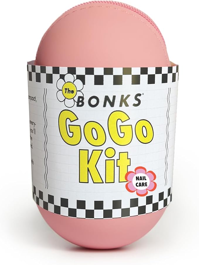 Bonks GoGo Kit - Nail Care Kit for Women and Teens - Portable Manicure Set with Mini Nail Files, Nail Clippers, Buffer, and Remover - Compact & Stylish Travel Essential