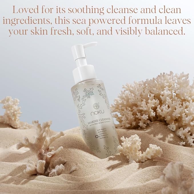 Noku Marine Cleanser | Blue Beauty | Vegan & Cruelty-Free with Red Algae Extract, For Hydration and Calms Redness, Bioactive Molecules, Marine Peptides