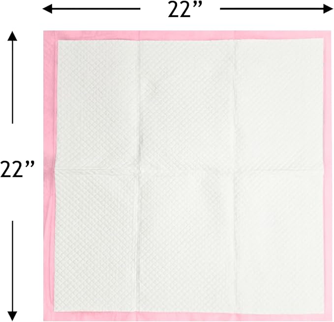 Puppy Pee Pads Pink 400 Count 22x22 Inch Dog Potty Training Pads | Leak-Proof Quick Absorb 6-Layer Design for Pet Pissing Weewee Training, Ideal for Puppies, Cats, Rabbits and Guinea Pigs