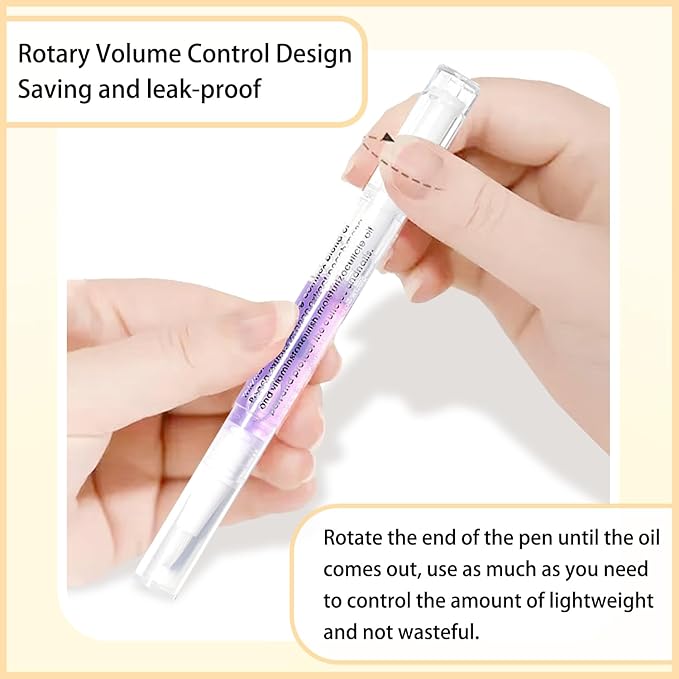 Nail Cuticle Oil Pens – Blueberry & Cherry 2-Pack Fruit Scented, Precision Brush Tip, Deeply Nourishing Formula for Dry Cuticles Care
