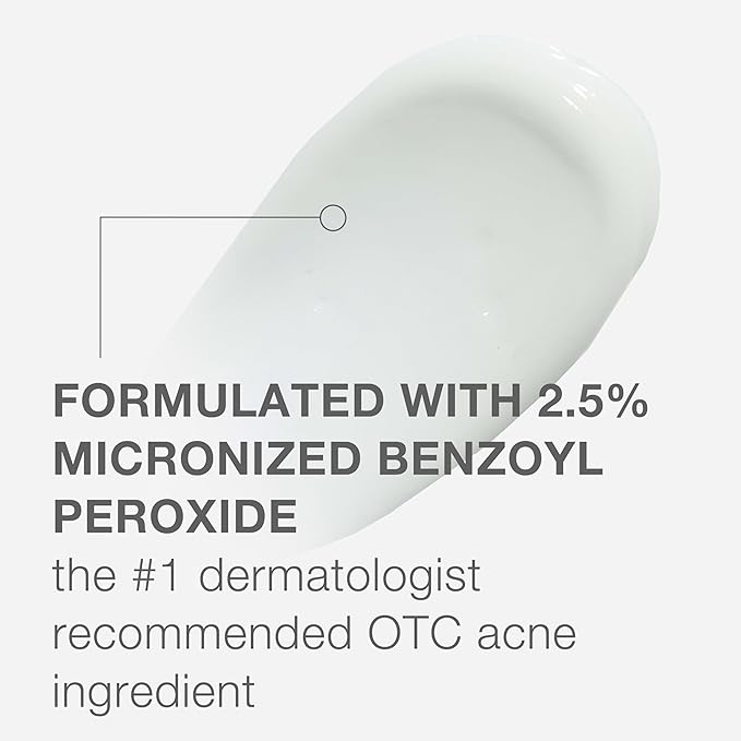 Neutrogena Stubborn Acne AM Face Treatment with 2.5% Micronized Benzoyl Peroxide Acne Medication, Oil-Free Daily Facial Treatment Reduces Size & Redness of Breakouts, Paraben-Free, 2.0 oz | 2.5%, Acne Medication, Oil-Free, Paraben-Free