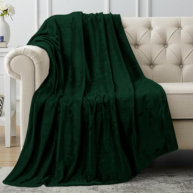 Utopia Bedding Soft Fleece Bed Blanket Throw Size Forest Green (50x60 Inch) | Microfiber Plush Warm Lightweight Breathable Cozy Blanket Anti-Static, All Season Use, Gift for Women and Men