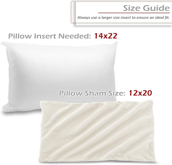 Throw Pillow Inserts Pack of 2 with Velvet Soft Solid Decorative Square Throw Pillow Covers Set for Sofa Couch Car Bedroom, 12X20 Throw Pillows Inserts with 12x18 Washable Cushion Covers, Off White