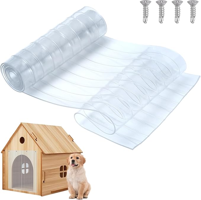 Heuyrao 4.9 Feet x 7.8 Inch Dog House Plastic Door Flap Clear