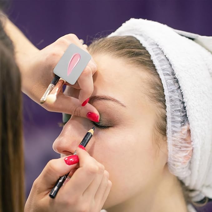 Frcolor 2PCS Nail Art Palette Stainless Steel Makeup Mixing Palette Ring Nail DIY Art Design Paint Color Mixing Palette Metal Tool