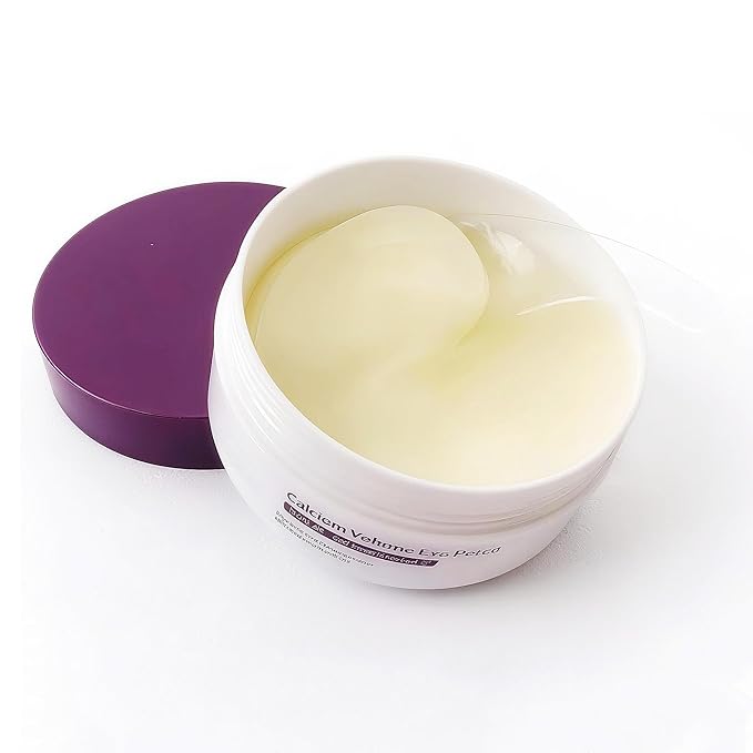 Calcium Volume Eye Patches, 30 Pairs Korean Hydrogel Under Eye Masks, Dark Circle and Puffy Eyes Treatment, Hydrating Anti-Wrinkle Skincare